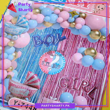 83pcs Girl or Boy with Stylish Baby Cart Foil Balloons Theme Set For Gender Reveal Theme Decoration & Celebration